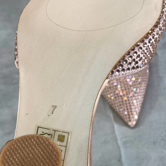 Jeffrey Campbell Women's Blush Zivote Rhinestone Pointed-Toe Slingback Pumps SZ7 - Picture 9 of 9